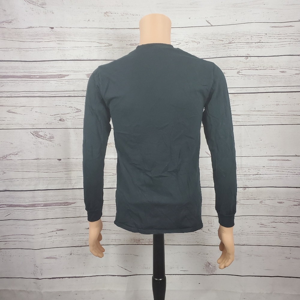 Dark Night Men’s Small Black Long Sleeve Tee – Casual Basic Shirt - Picture 5 of 6